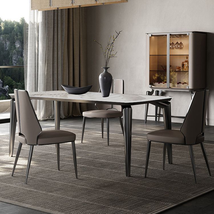 Designer Style Sintered Stone Top Dining Set Rectangle 1/4/6 Pieces Dining Room Table Set