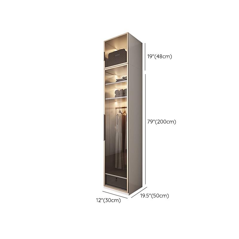 White Colour Wardrobe Armoire Contemporary Style Wooden Wardrobe Closet for Bedroom