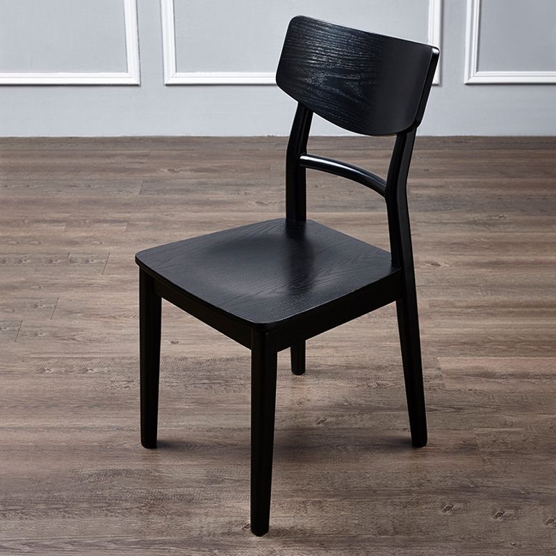 Black Modern Side Chair Solid Wood Dining Chair for Living Room