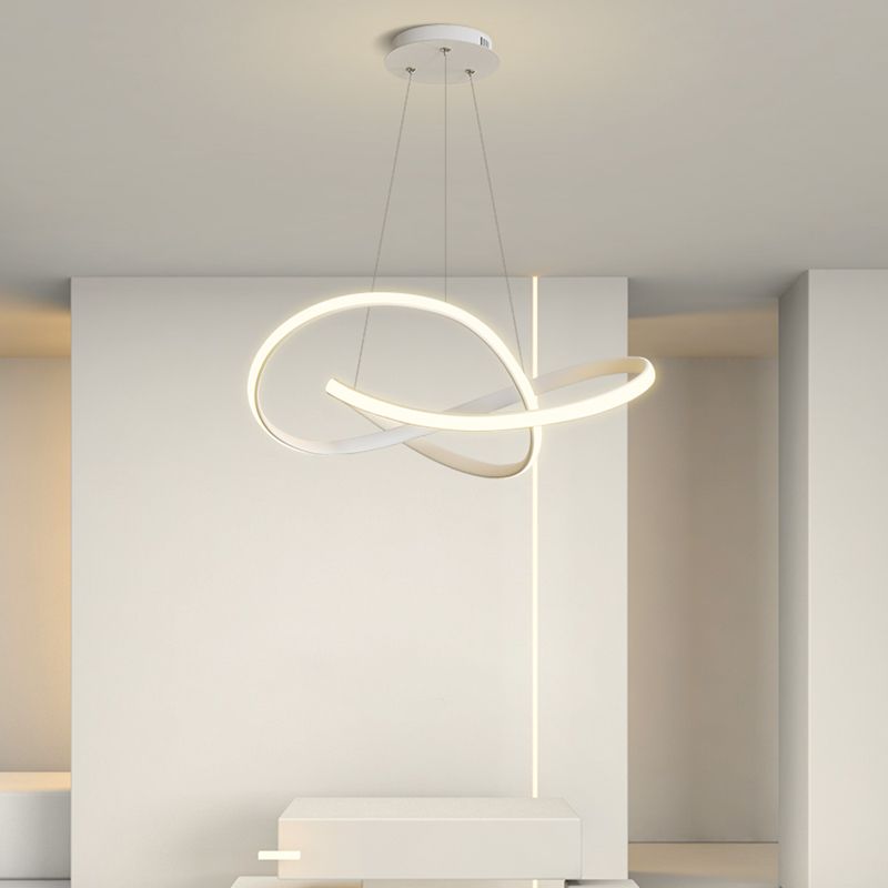 Contemporary Curved Chandelier Lights Metal 1 Light Chandelier Pendant Light