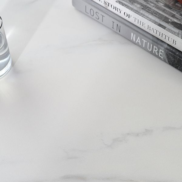 Rectangle 4 Legs Luxury Table White Sintered Stone Top Fixed Table