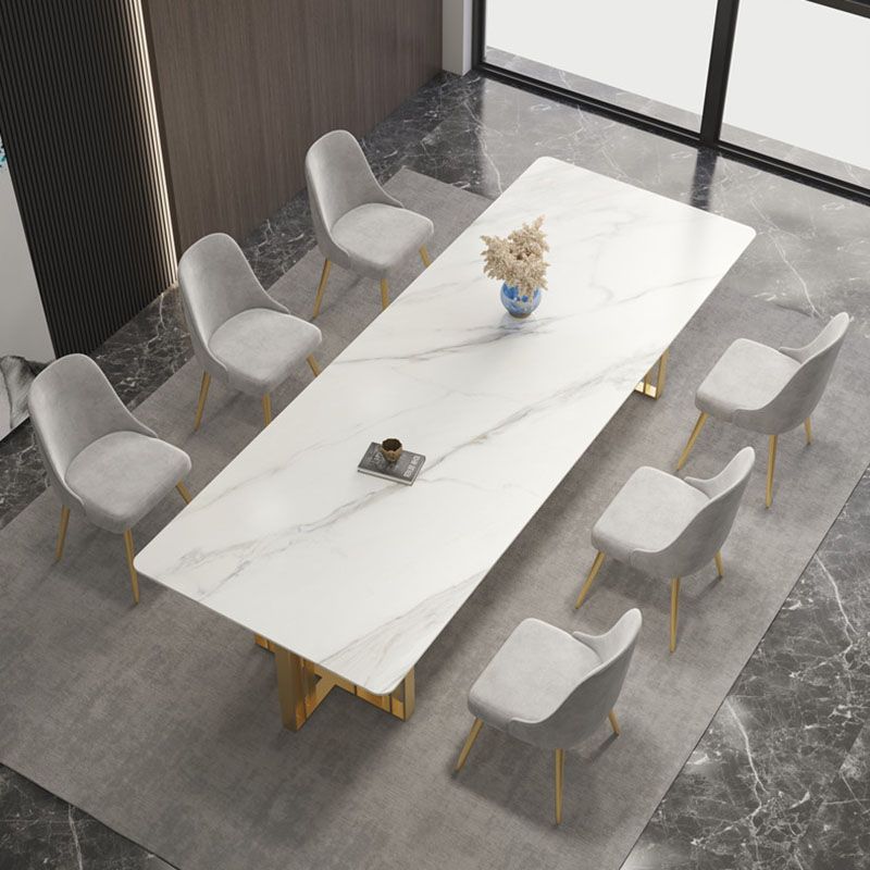 Industrial Style Dining Table Sintered Stone Rectangle Table for Dining Room