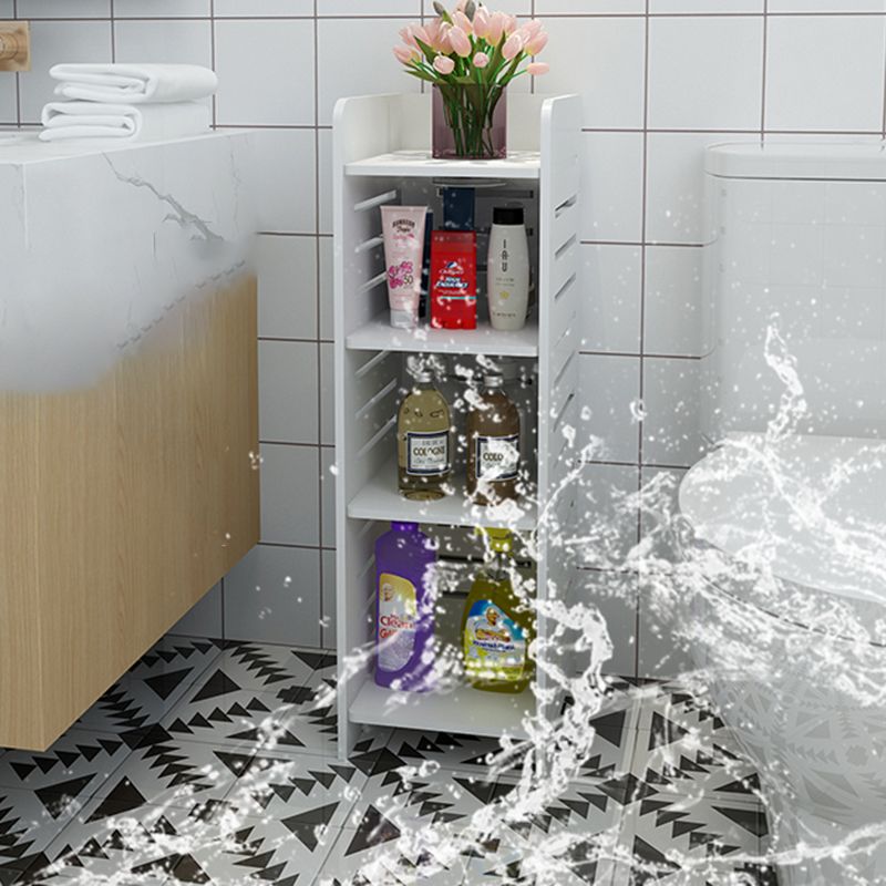 11.81"W Bookcase Contemporary Style Pure White Bookshelf for Home Office