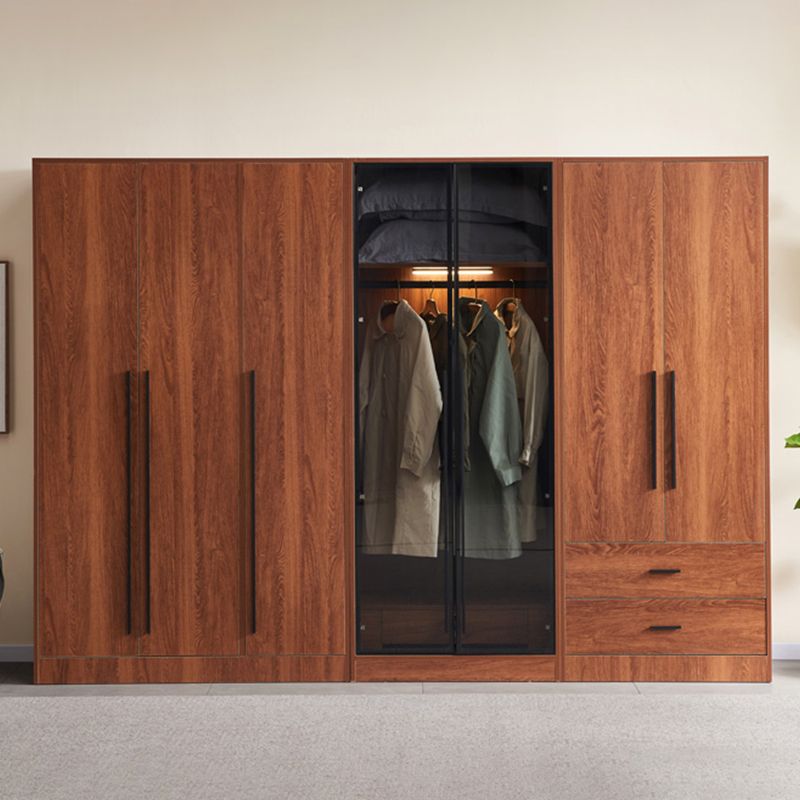 Modern Wooden Frame Armoire Freestanding Multifunctional Wardrobe