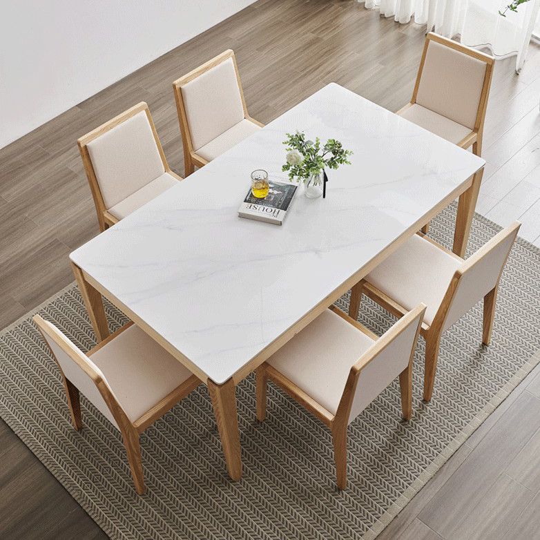 Massivholz Mitte des Jahrhunderts moderner Tisch Rechteck gesinterte Stein Tisch mit Beinen