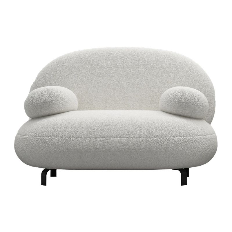 Standard Round Arm Sofa Modern Minimalist Fabric Sofa in White