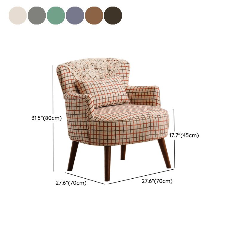 Fabric Wooden Lounge Chair Arms Included Side Chair for Living Room
