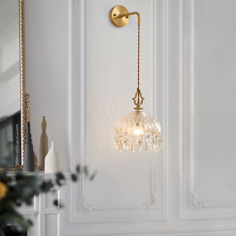 Metal Modern Wall Sconce Flower Shape Vanity Lamp with Glass Shade for Bathroom