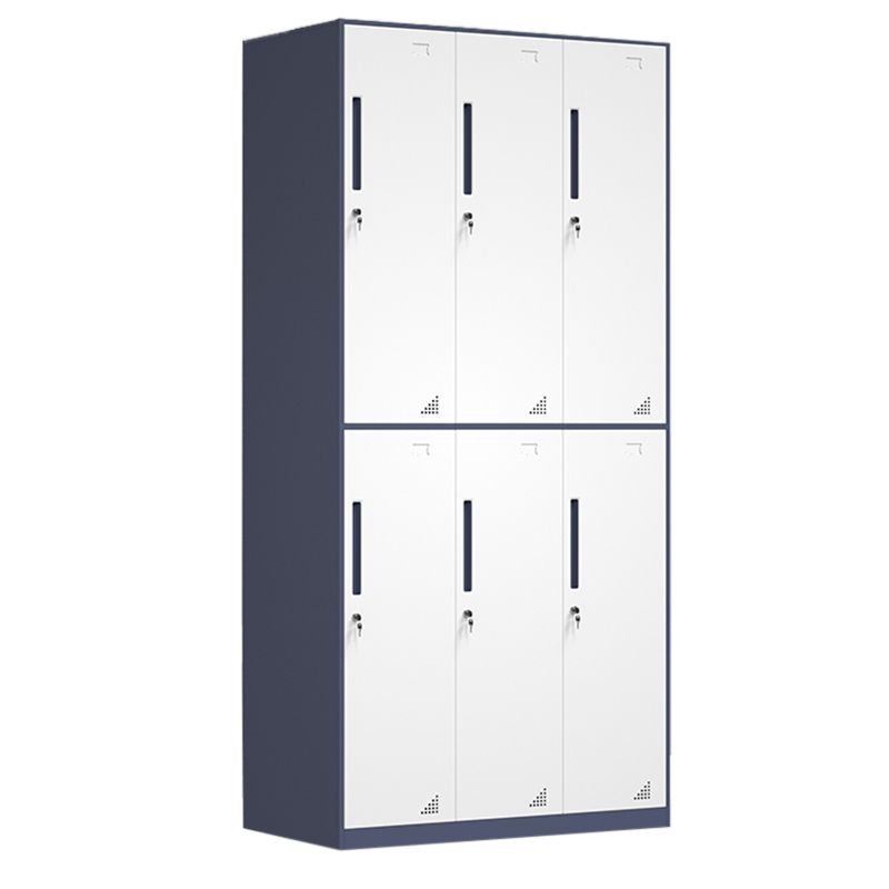 Modern Steel Wardrobe Cabinet White and Grey Wardrobe Armoire