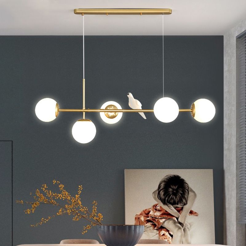 Modo Island Light Postmodern Glass 5-Light Suspended Lighting Fixture for Restaurant