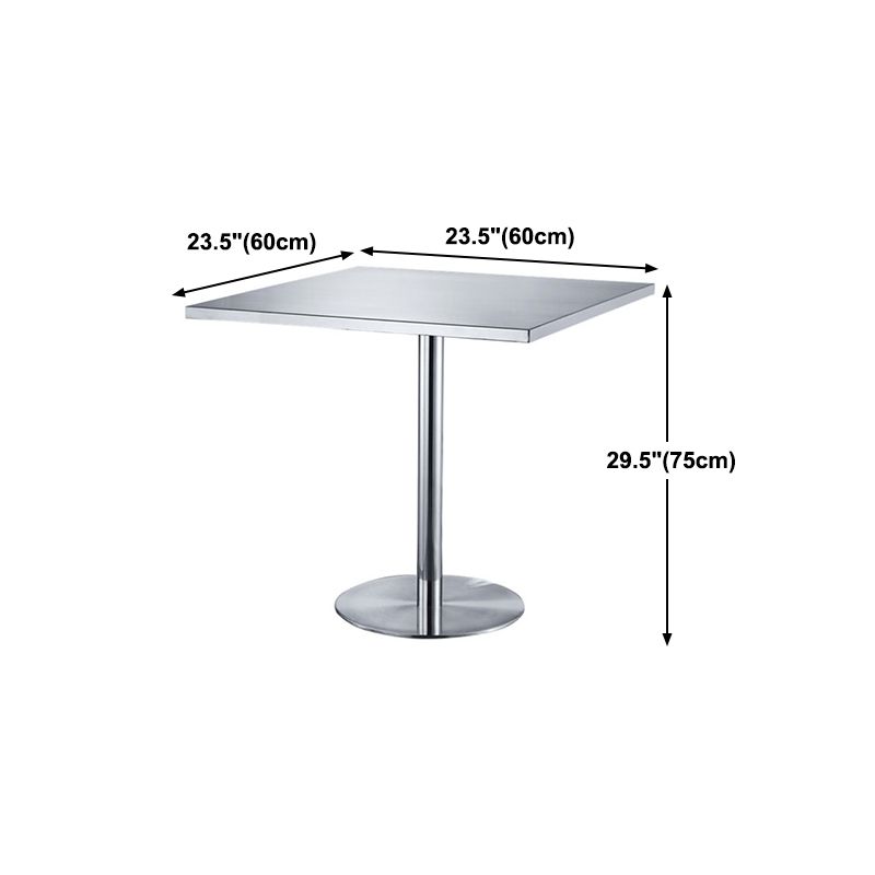 Metal Industrial Square Dining Table Stainless Steel Table for Kitchen and Dining Room
