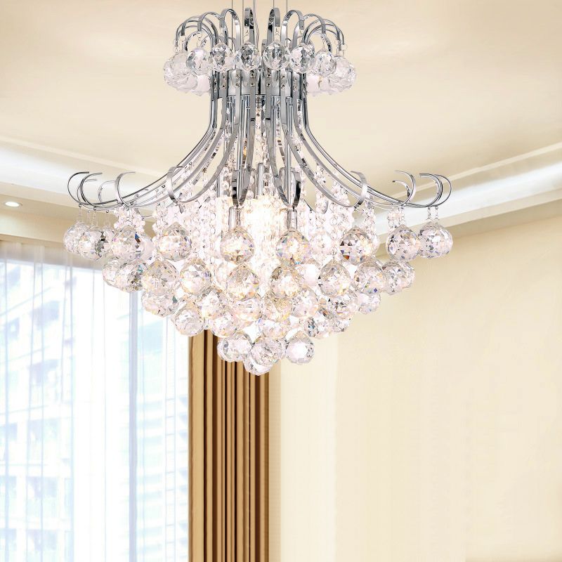 Lampone a forma di cristallo a forma svasata moderna 3 luci trasparenti/rosso/nero kit lampada sospesa per soggiorno