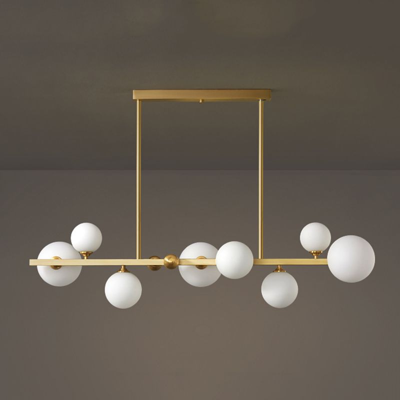 Luce a 8 luci di vetro isola in stile moderno in stile creativo a sospensione a sospensione per sala da pranzo