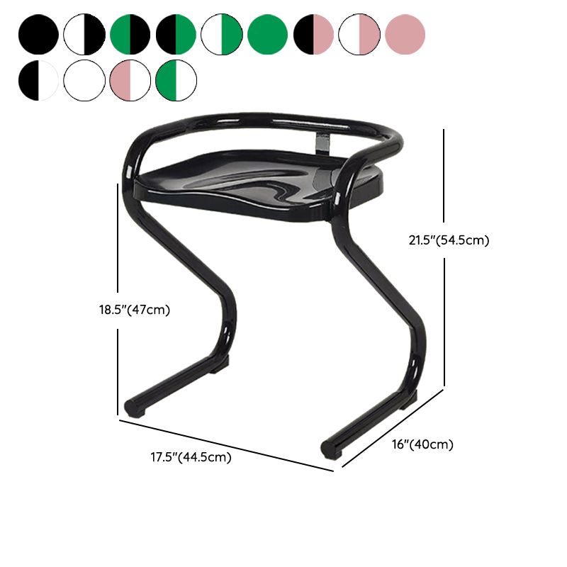 Metal Frame Dining Side Chair Modern Indoor Plastic Backless Chair