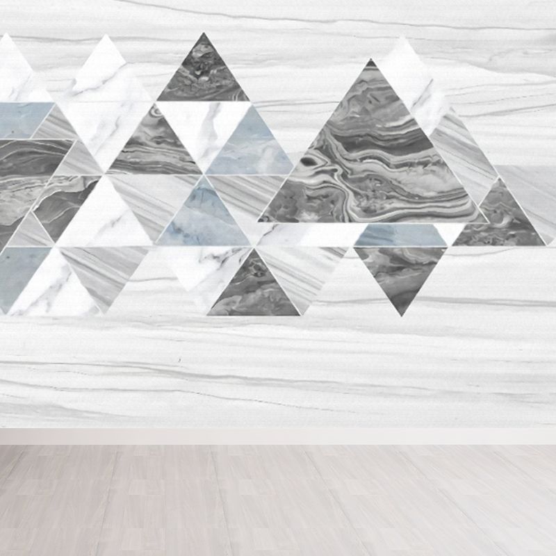 Geometric Marble Wallpaper Mural Grey Contemporary Wall Decor for House Interior