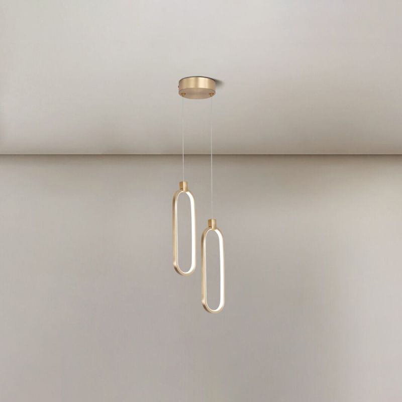 Gold linéaire suspendu luminaire simplicité LED PENDANT METAL LEAU POUR CHAMBRE