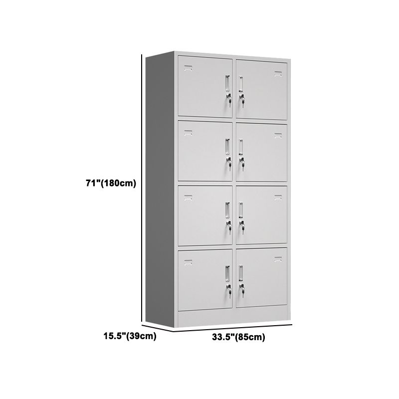 Modern Grey Storage Cabinet with Hinged Door Metal Cabinet for Bathroom