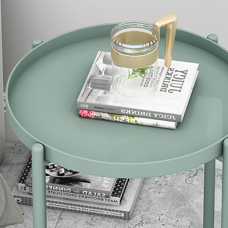 Modern Round Tray Top Side End Table 4 Legs Side Table for Living Room