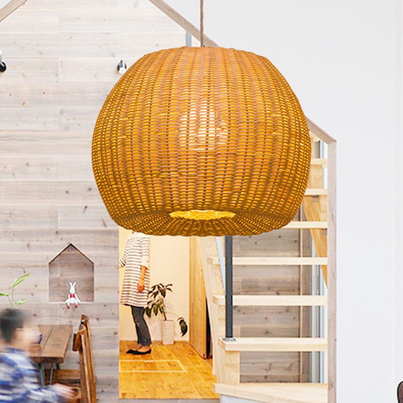 Dome Tree à la main Roard suspendu Pendentif Pendentif 1-Bulb Bulb Beige Suspension Light for Restaurant