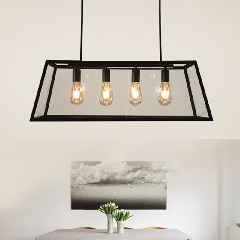 Lampada dell'isola industriale con tonalità di vetro per la caffetteria del salotto