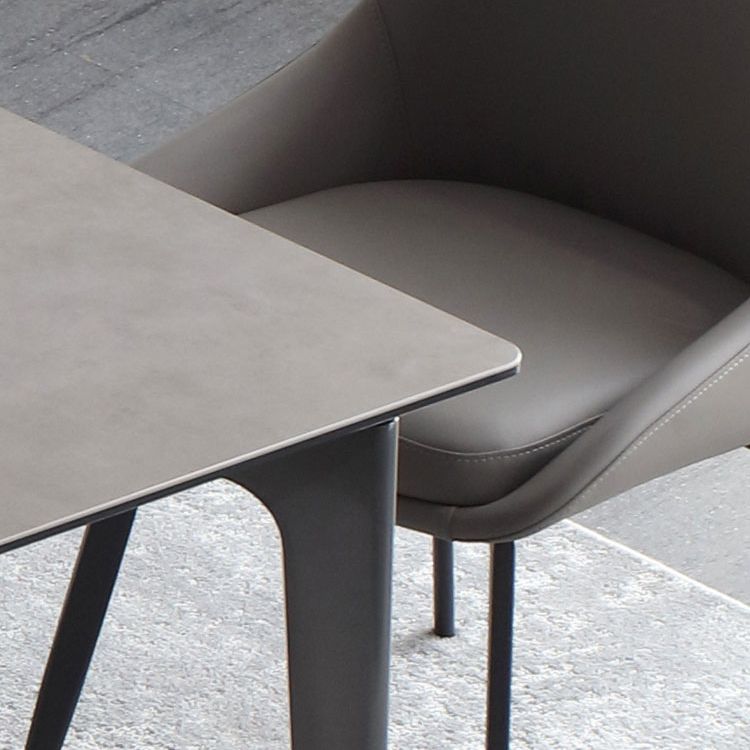 Tavolo da pranzo minimalista set metallo telaio grigio tavolo da pranzo rettangolare set con 4 gambe