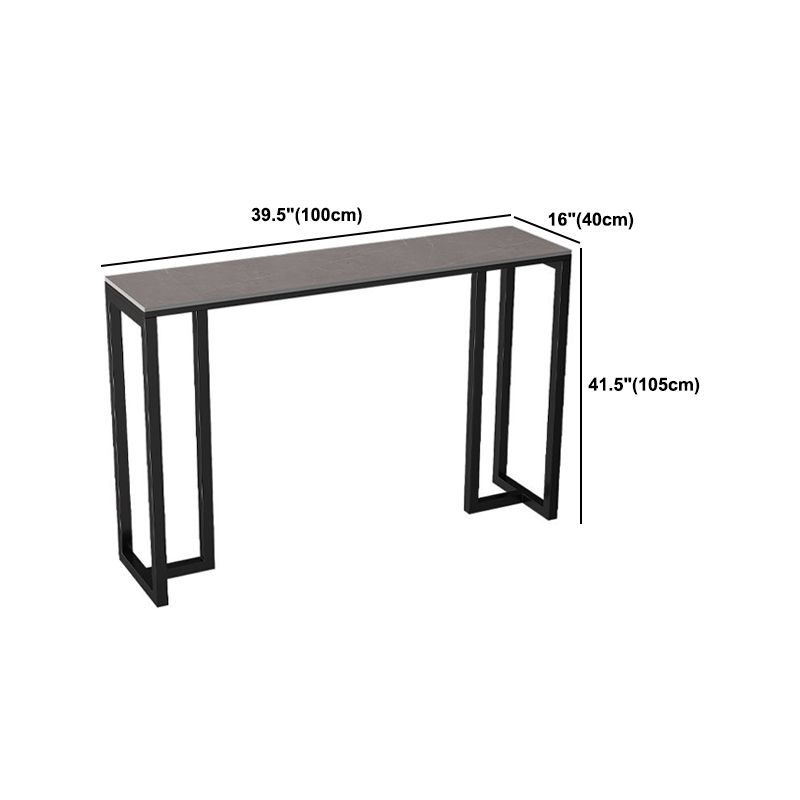 Modern 1/3/4/5 Pieces Bar Table Set Rectangle Stone Counter Table with Stools for Balcony