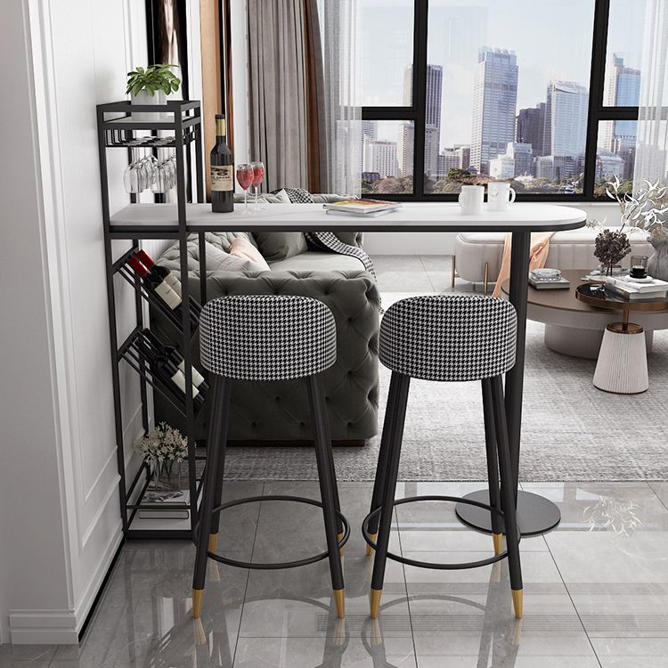 Table à manger à barres moderne Table de pub à hauteur de barre intérieure avec étagères de 42 pouces