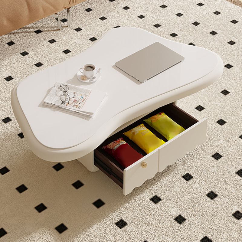 Slate Coffee Cocktail Table with Storage Drawers White Block Contemporary