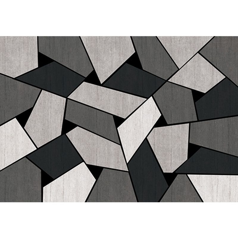 Bold Geometric Print Carpet Area Rug Stain Resistant Polyster Washable Rug for Living Room