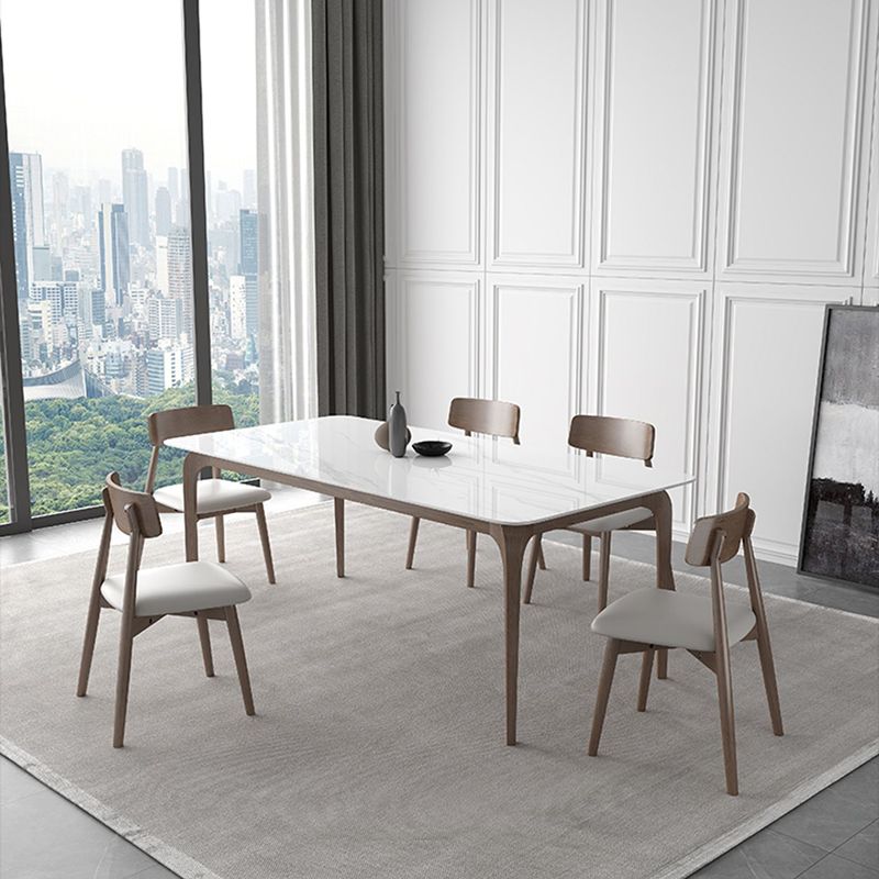Middeleeuwse moderne gesinterde stenen tafel voor restaurant rechthoektafel met houten 4 poten