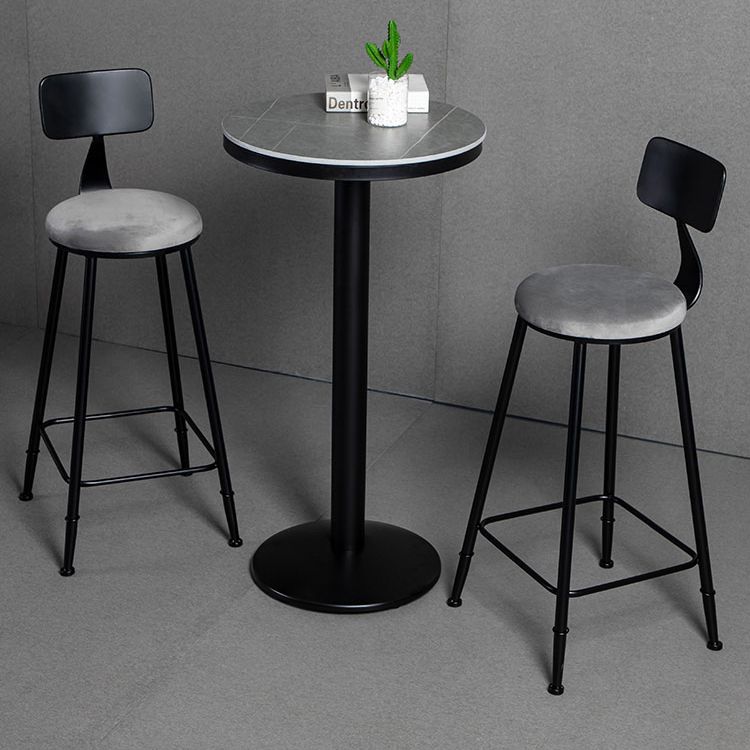 Industrial 1/2/3 Pieces Round Bar Table Set Sintered Stone Bistro Set for Home Use