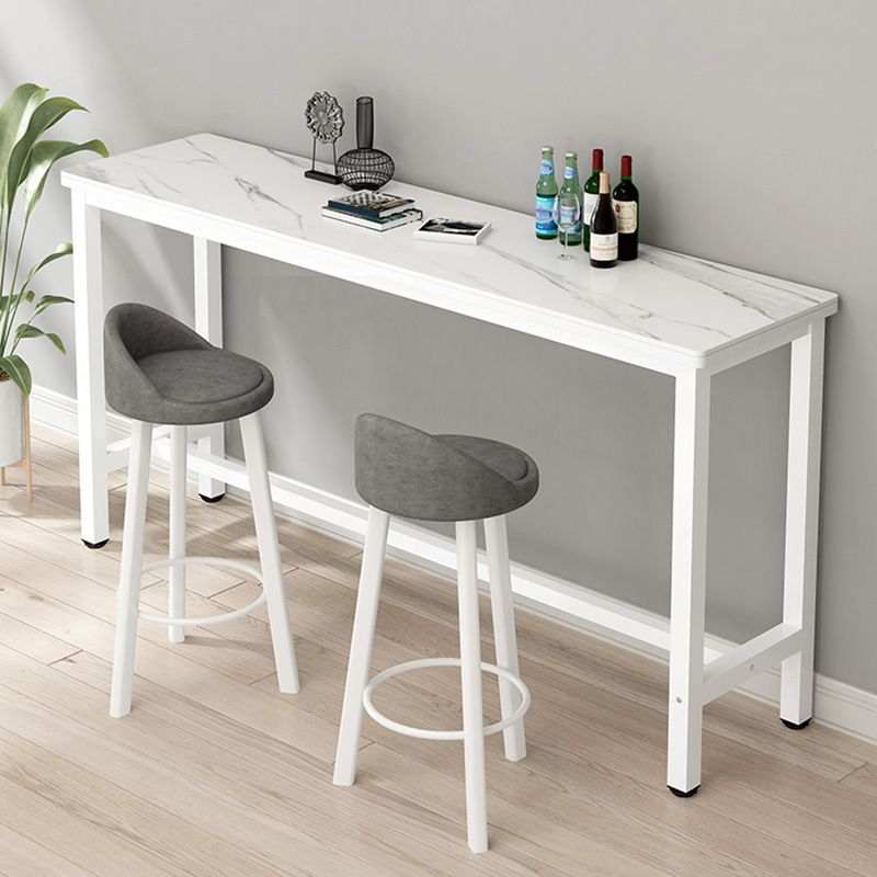 Rectangle Stone Bar Table Modern Bar Table with Trestle Base