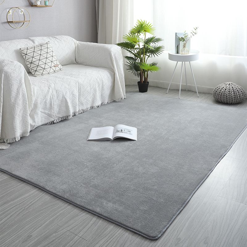 Simplicity Solid Shag Carpet Polyester Area Rug Non-Slip Backing Indoor Carpet for Living Room