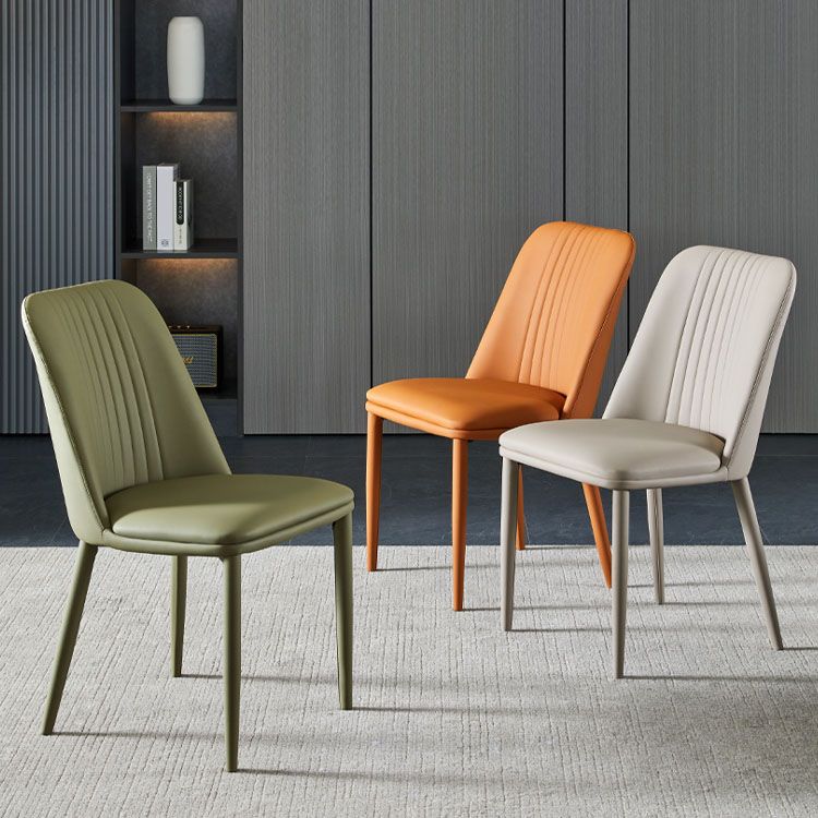 Dining Room Armless Dining Chair Home Parsons Faux Leather Dining Chair
