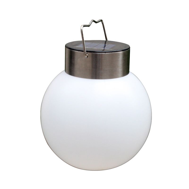 Plastic Sphere LED Suspension Light Minimalism White Solar Pendant Light Fixture for Garden