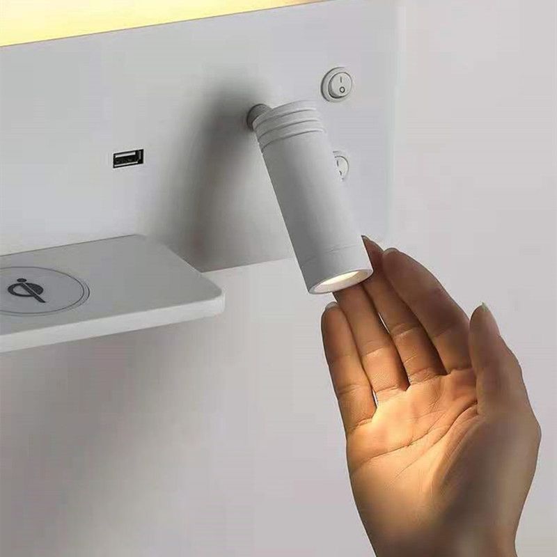 Lámparas de pared rectangulares de estilo contemporáneo metal 2 luces lectura de luz de pared