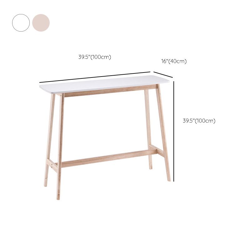 Rectangle Wood Counter Height Dining Table Contemporary Trestle Base Bar Table