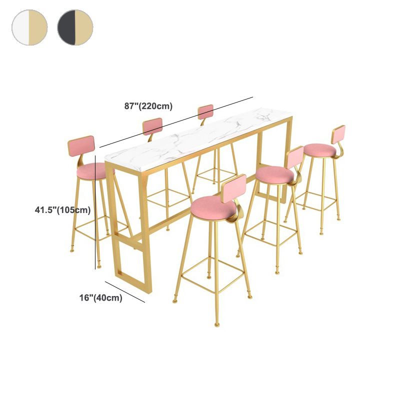 Glam Pub Table Bar Height Rectangle Bar Table for Small Places