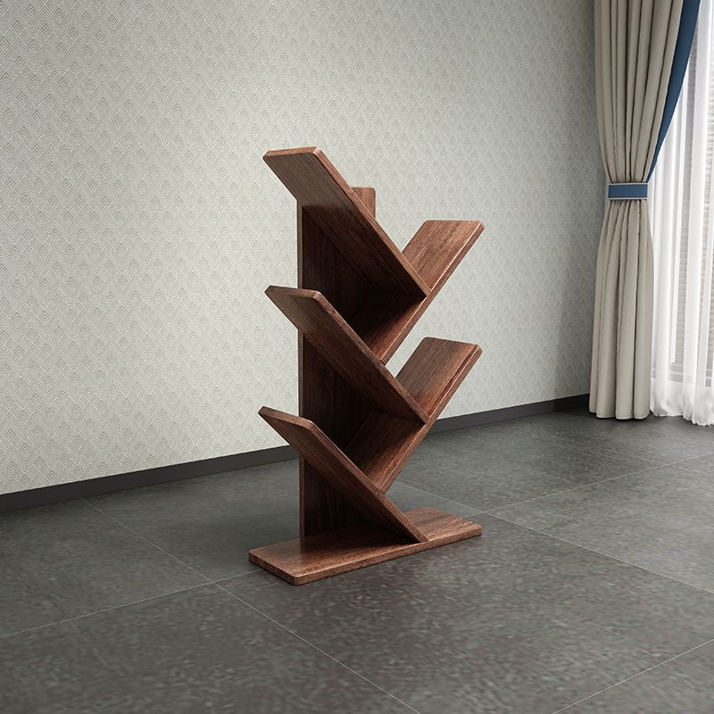 Wooden Standard Bookshelf Scandinavian Open Back Bookcase with Shelves