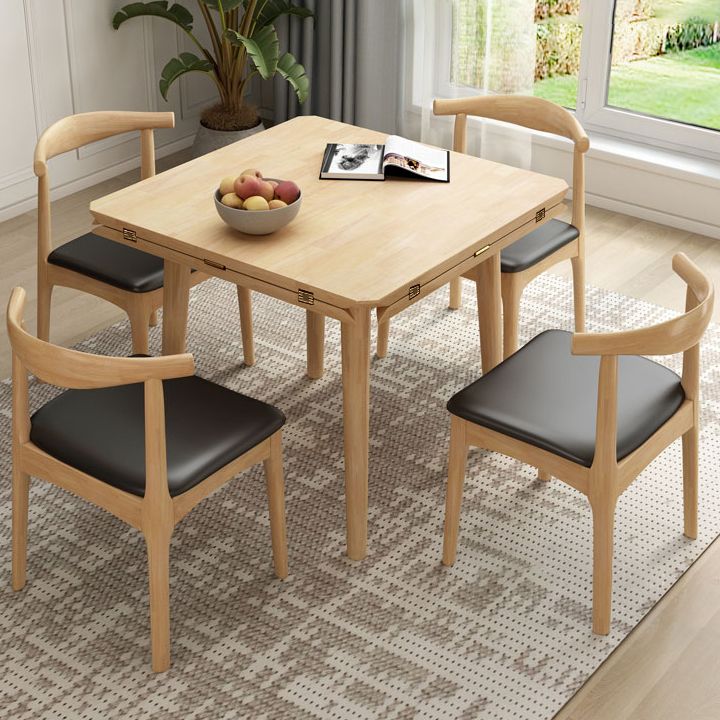 Round Home Kitchen Dinner Furniture Drop Leaf Rubberwood Solid Wood Dining Table