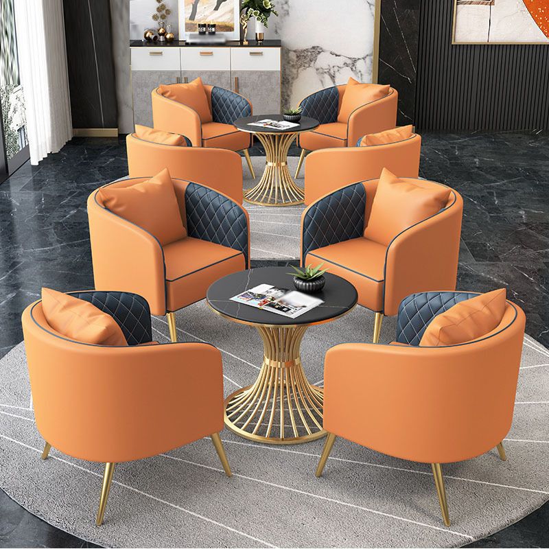 Glam Round Sintered Stone Dining Table Set 1/2/5 Pieces Dining Set for Home Use