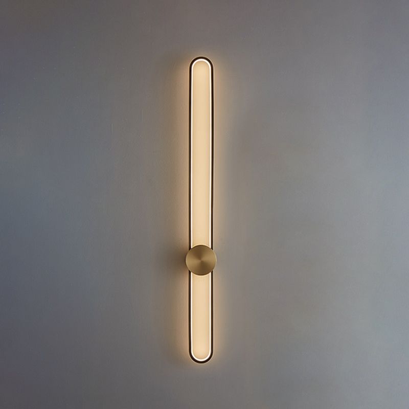 Metal Oval Shape Wall Mount Lighting Modern 1-Light Wall Mounted Light Fixture