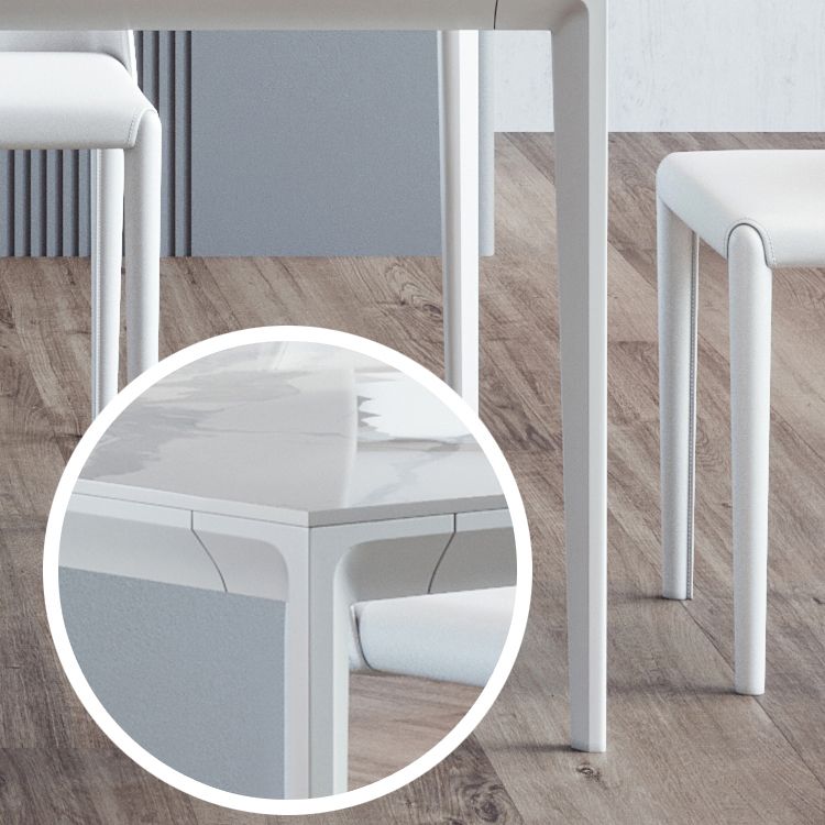 Modern Rectangle Dinette Set 1/4/5/7 Pieces Stone Top Dining Table Set