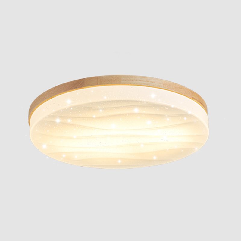 Plafonnier encastré à 1 ampoule ronde, style moderne et simple, marron