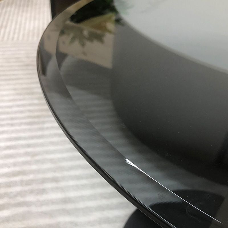 Slate Round Coffee Table Solid Wood Coffee Cocktail Table for Living Room