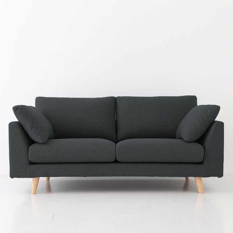 32.3 " H Contemporary Linen Flared Arm Loveseat with Pillows