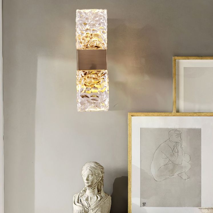 Cristal posmoderno 1 luces de pared de pared de pared de pared rectangular para dormitorio