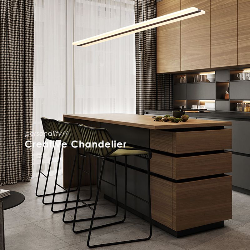 LED Simple Island Lamp Moderner Rechteck -Anhängerleuchte für Esszimmer