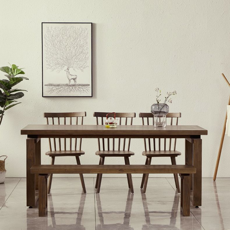 Industrial Double Pedestal Dining Table Pine Wood Table for Cafe Dining Room