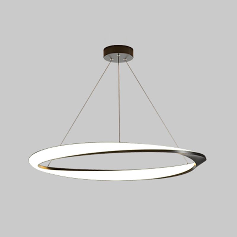 Circle Shape Metal Pendant Light Fixture Modern Single Light Hanging Light Fixture